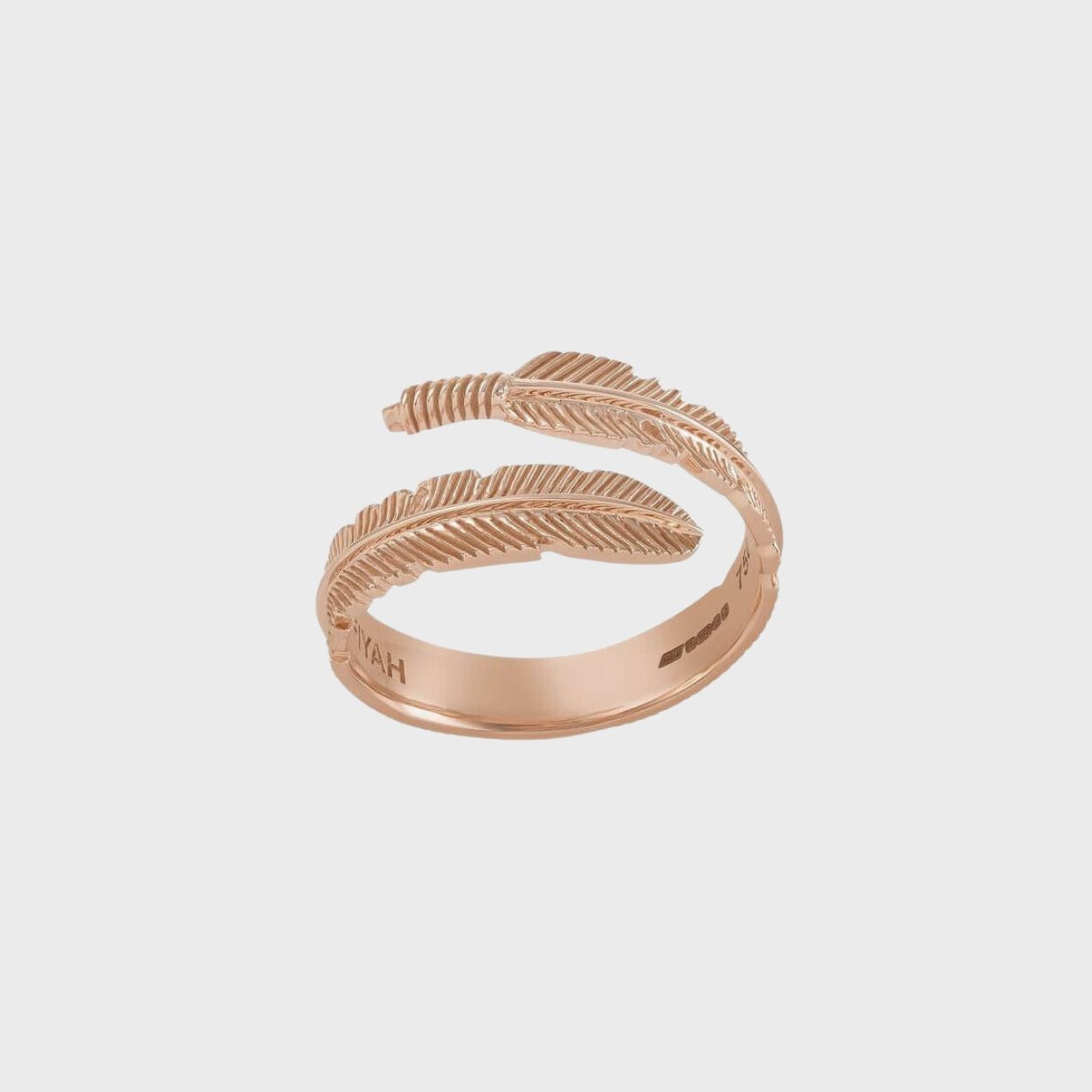 18ct Rose Gold Adjustable Plume Ring