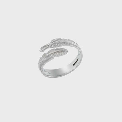 18ct White Gold Adjustable Plume Ring