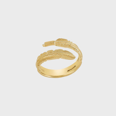 18ct Yellow Gold Adjustable Plume Ring