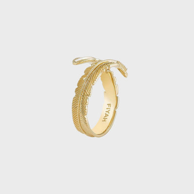 18ct Yellow Gold Adjustable Plume Ring