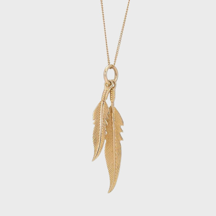 18ct Gold Plume Necklace