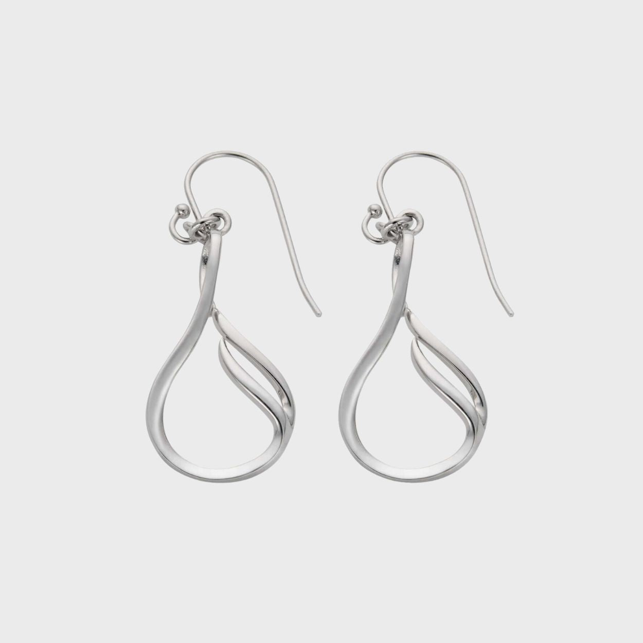 Silver Flame Drop Earrings