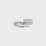 9ct White Gold Adjustable Plume Ring