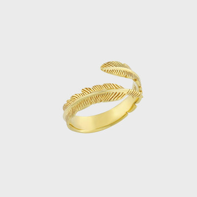 9ct Yellow Gold Adjustable Plume Ring