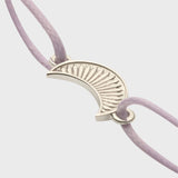 Adjustable Crescent Moon Friendship Cord Bracelet