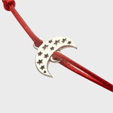 Adjustable Moon and Star Friendship Cord Bracelet