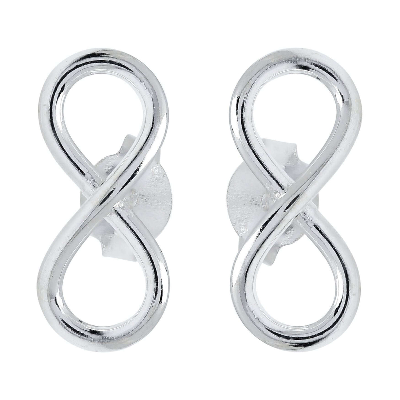 Silver Infinity Stud Earrings - Infinity Studs | FIYAH