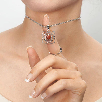 Silver & Red Jasper Root Chakra Necklace