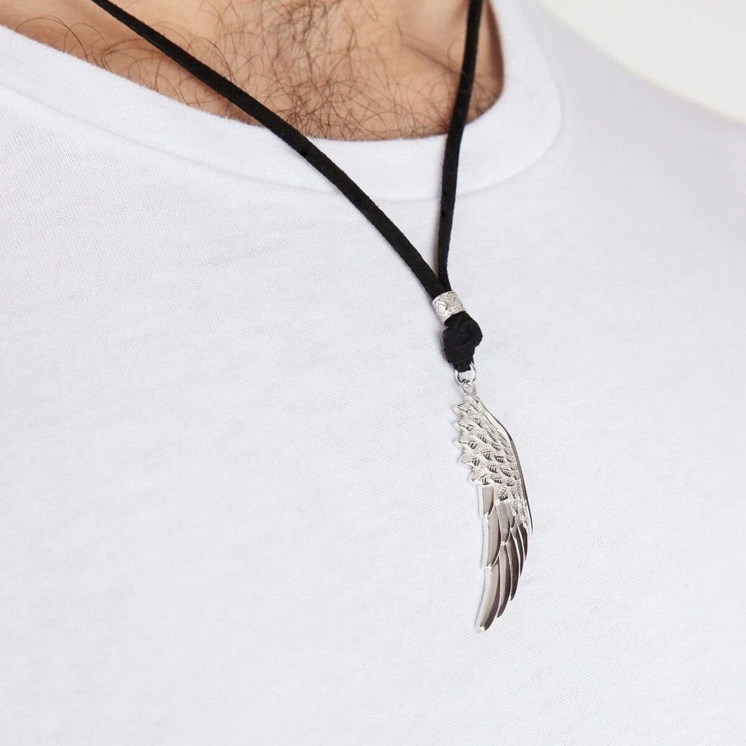 Men's Adjustable Angel Wing Feather Necklace