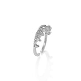 Adjustable Silver & Diamond Set Crown Ring