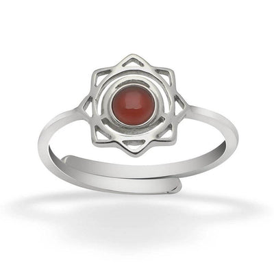 Adjustable Silver & Carnelian Sacral Chakra Ring