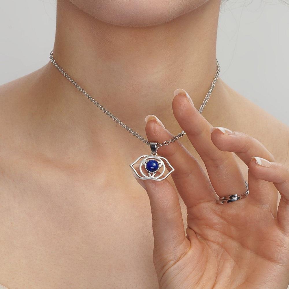 Silver & Lapiz Lazuli Third Eye Chakra Necklace